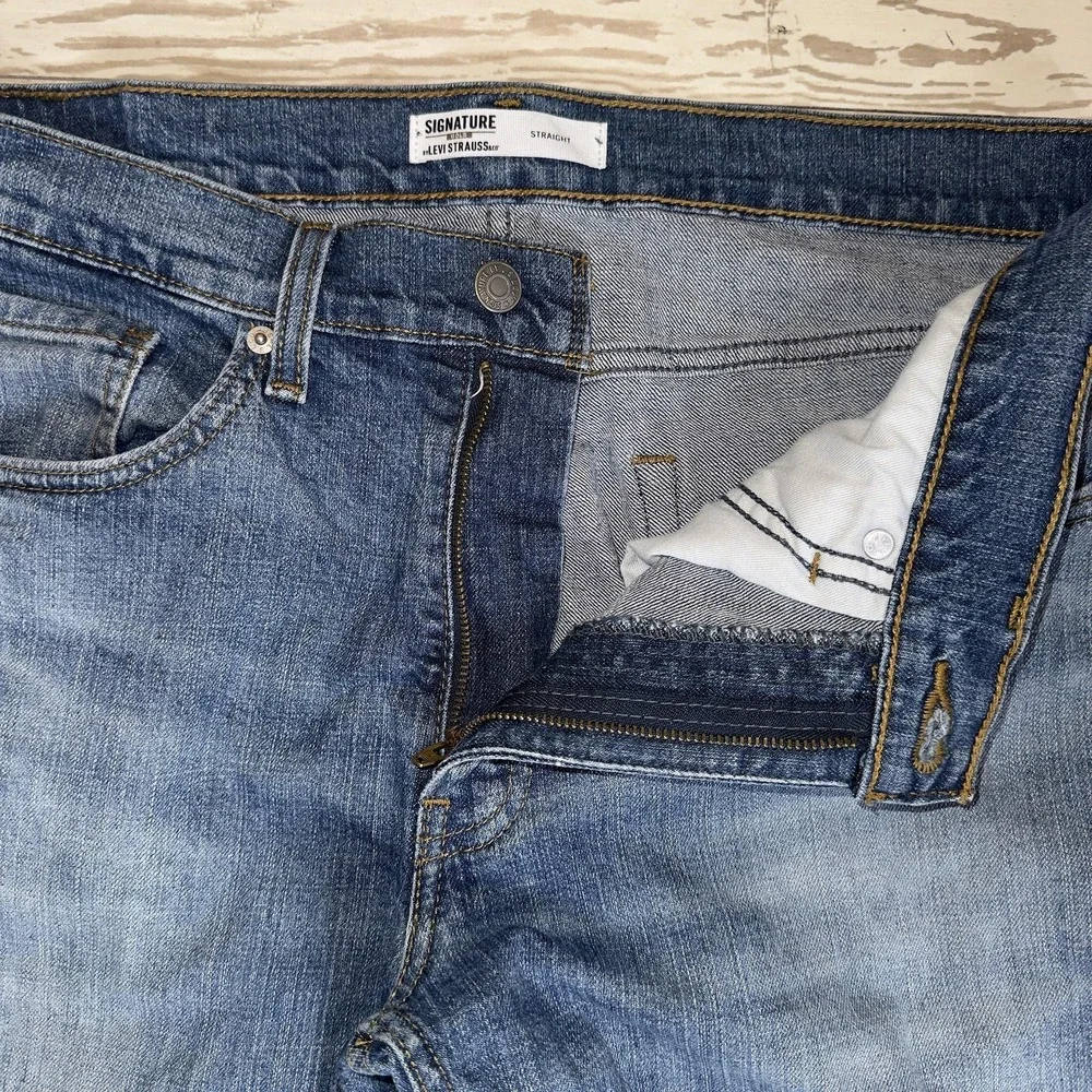 Signature Gold By Levi Strauss Jeans Mens‎ 32x30 Blue Straight Leg Denim Stretch